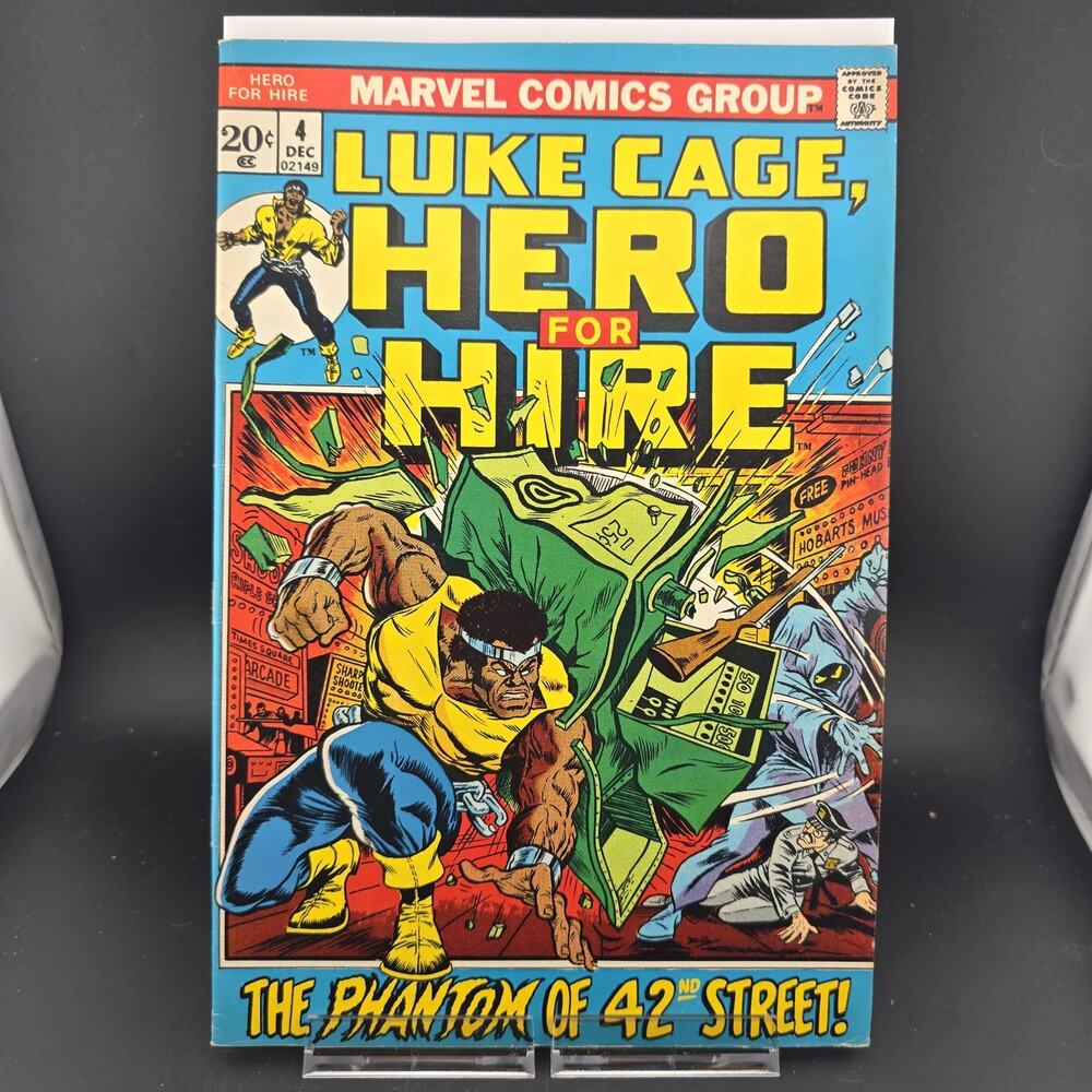 Hero For Hire #4 (1972) VF 8.0 Luke Cage Phantom of 42nd St Billy Graham Marvel